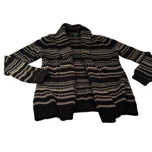 Lauren Ralph Lauren Petite Open Front Cardigan Sweater Linen Cotton Womens Knit